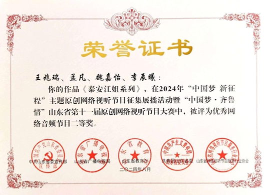 我院師生在2023年山東省中華經(jīng)典誦讀大賽中榮獲一等獎(jiǎng)